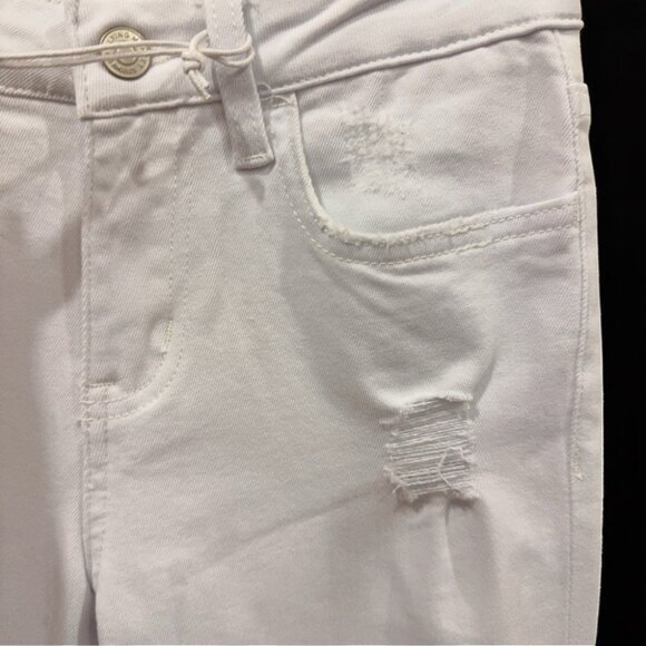 NWT Flying Monkey Denim Cotton Split Hem Mid Rise Crop Flare Jeans - Picture 4 of 12